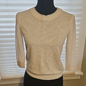 Banana Republic Womens Size Extra Small Cream 3/4 Sleeve Sweater